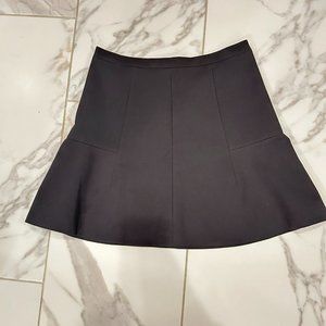 JCrew Black Fluted Mini Skirt in Double Crepe Size 0
